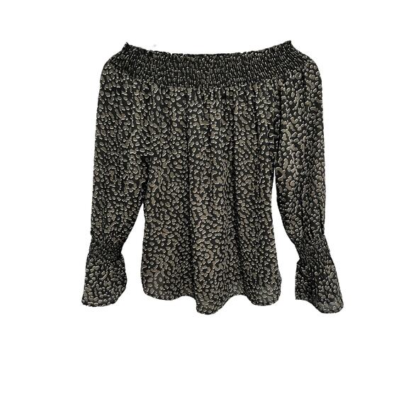 Allison Joy Evereve Boho Flounce Off-Shoulder Stretch Top Size S Whimsigoth - Picture 2 of 5